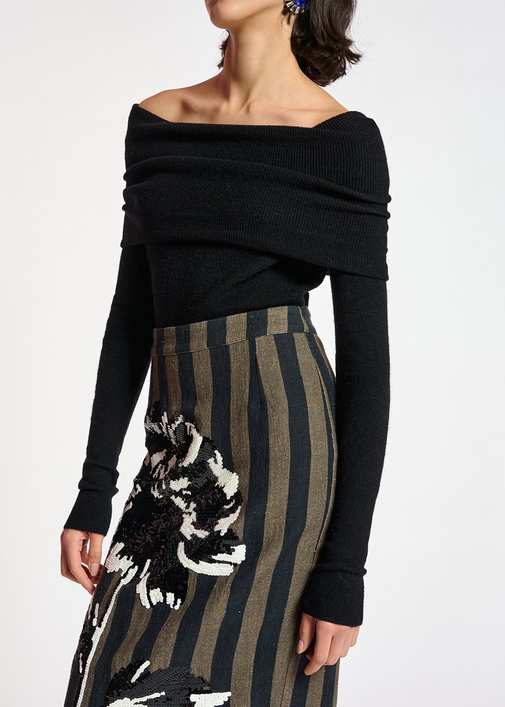 Black off-the-shoulder knit sweater RE—SSENTIEL second-hand photo 7