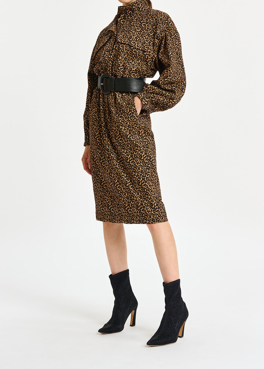 Robe longueur genou en jacquard léopard RE—SSENTIEL seconde main photo 3