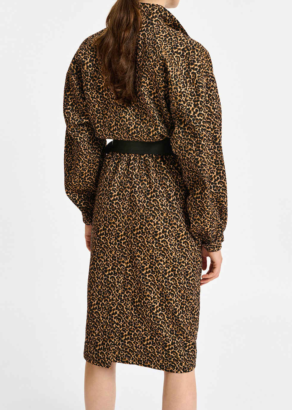 Robe longueur genou en jacquard léopard RE—SSENTIEL seconde main photo 4