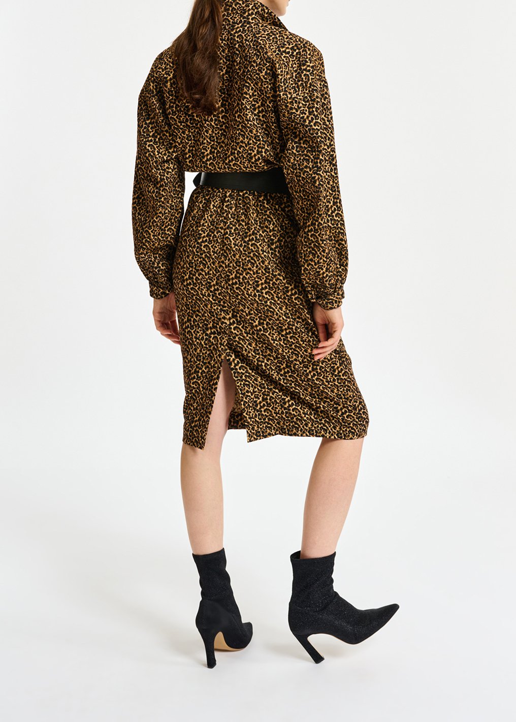 Robe longueur genou en jacquard léopard RE—SSENTIEL seconde main photo 7