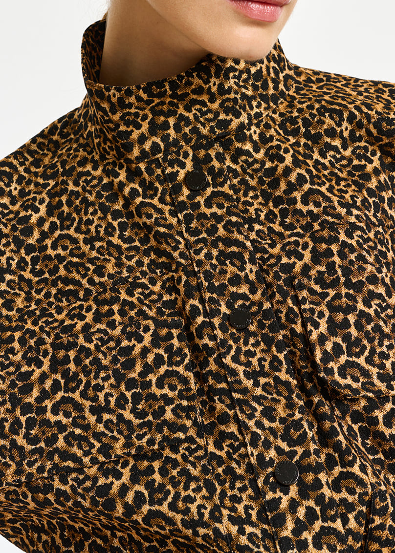 Robe longueur genou en jacquard léopard RE—SSENTIEL seconde main photo 8