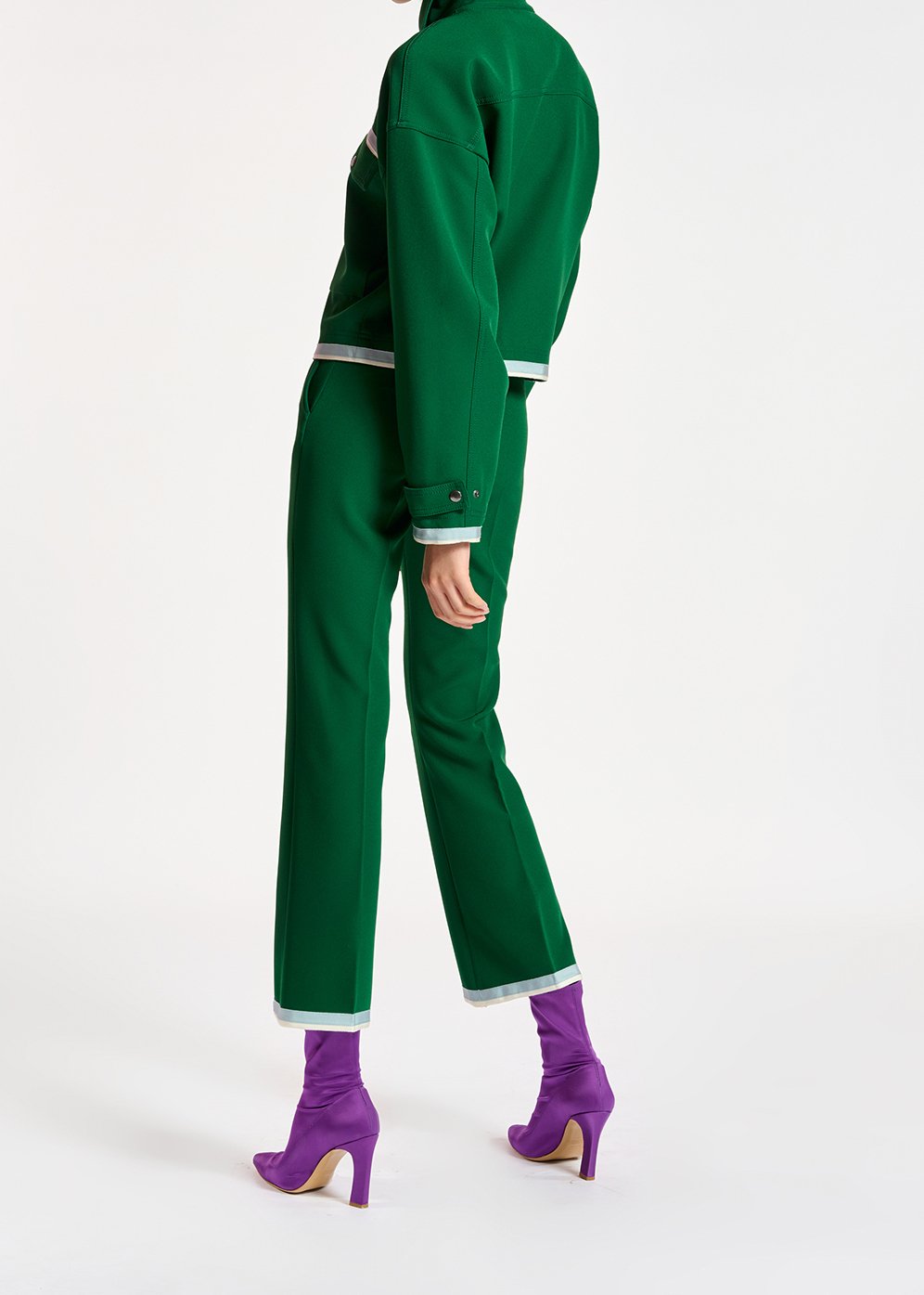 Dark green flared-fit pants RE—SSENTIEL second-hand photo 5