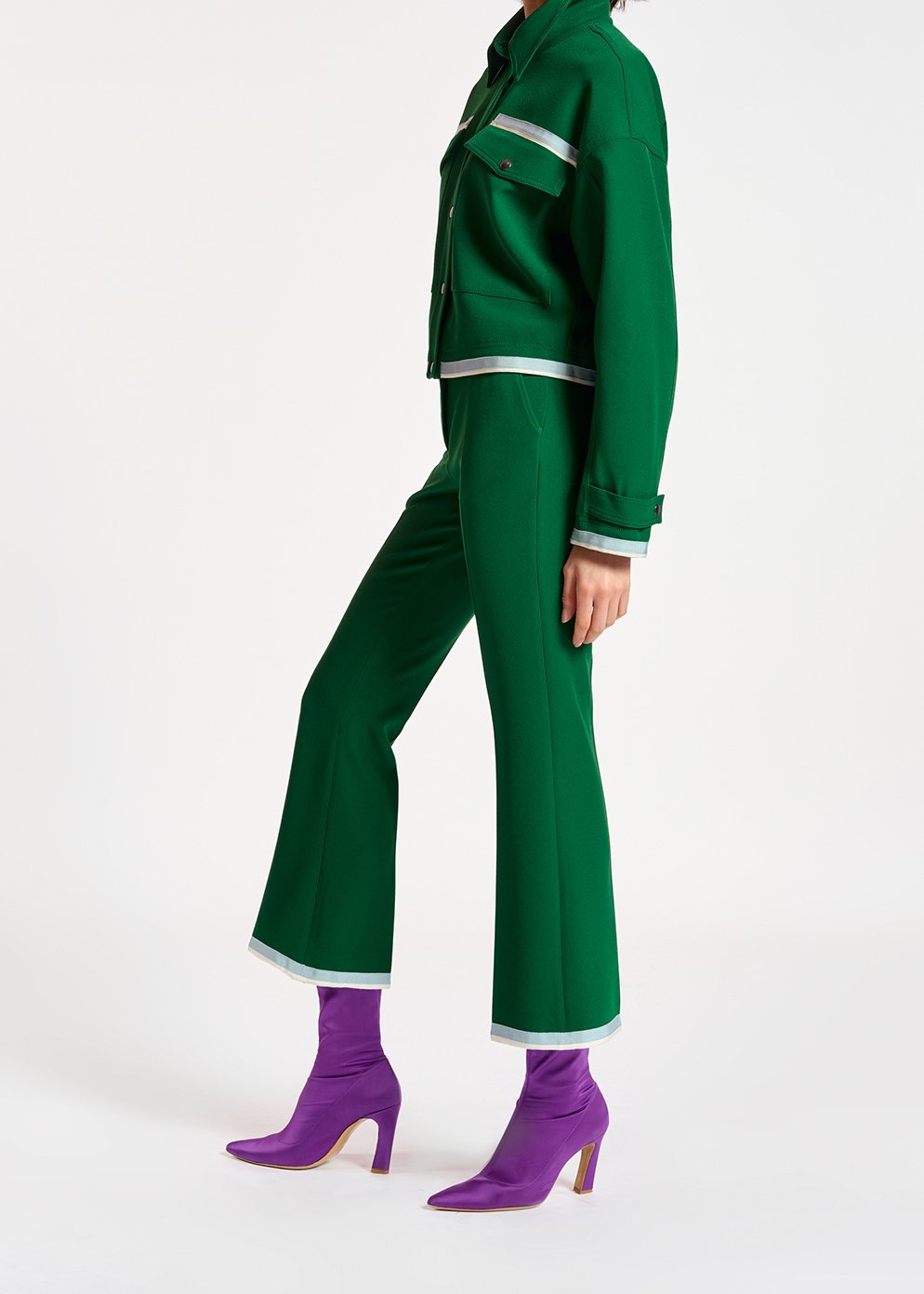 Dark green flared-fit pants RE—SSENTIEL second-hand photo 7