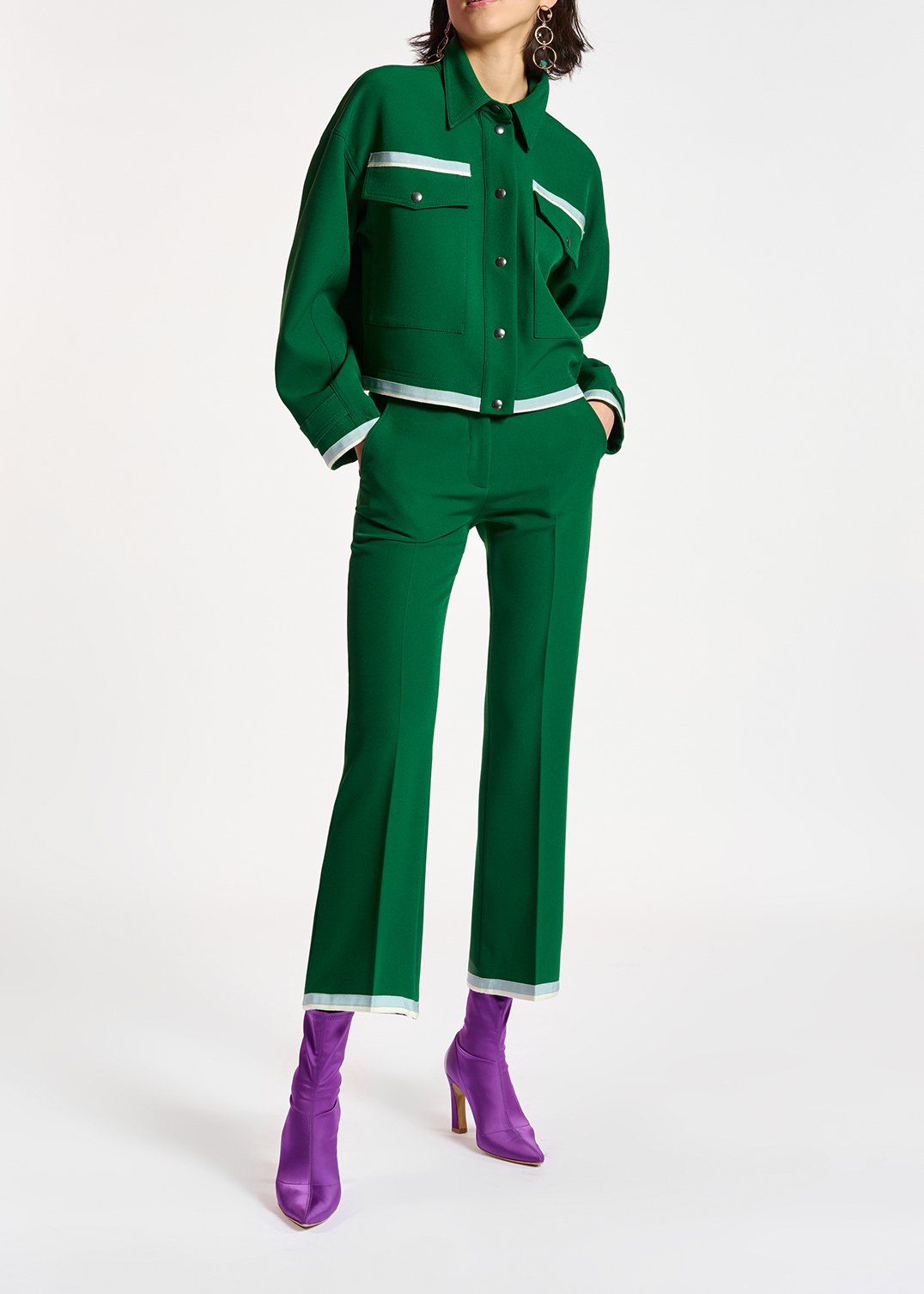Dark green flared-fit pants RE—SSENTIEL second-hand photo 8