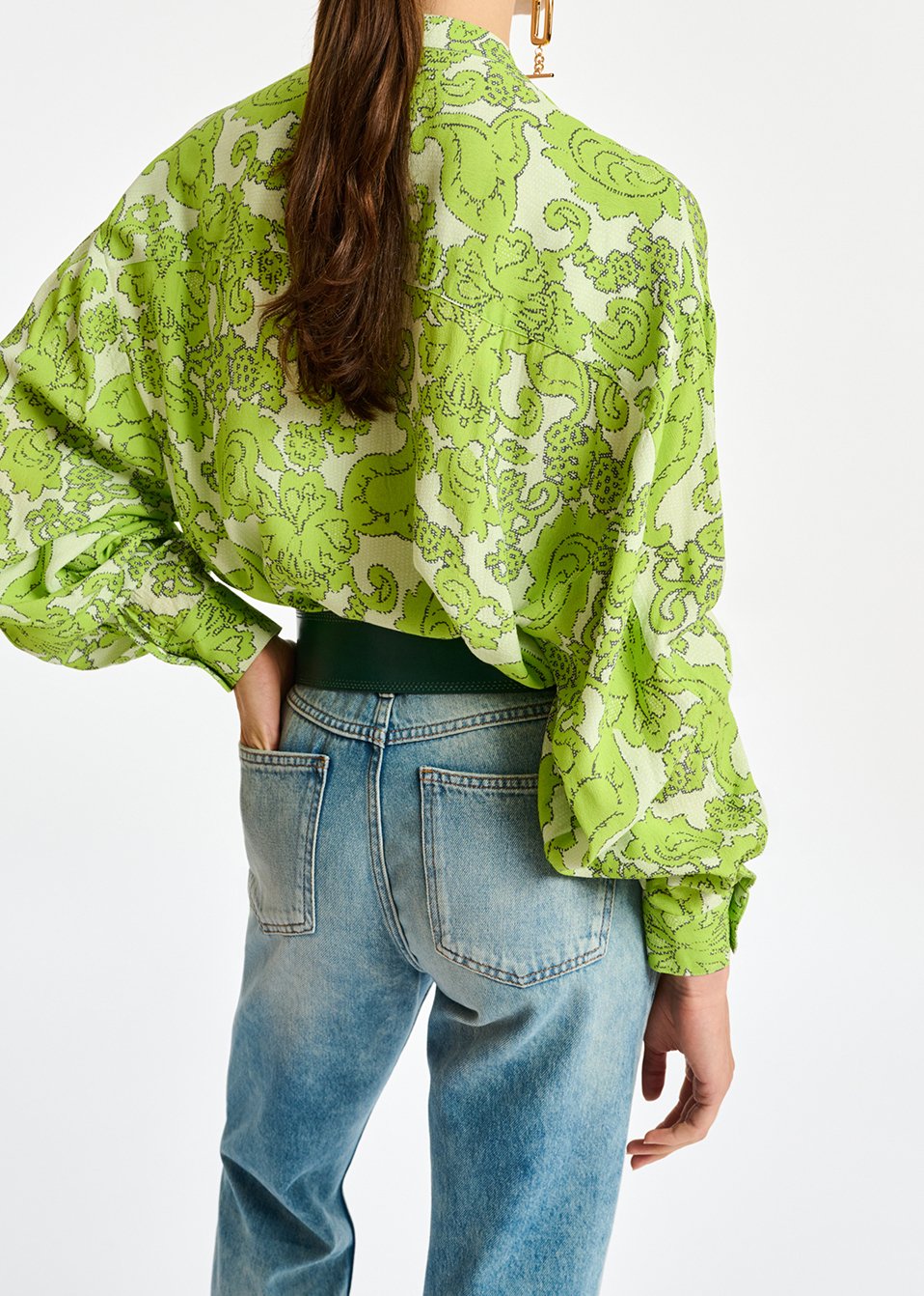 Chemise à  imprimé fleuri vert RE—SSENTIEL seconde main photo 6