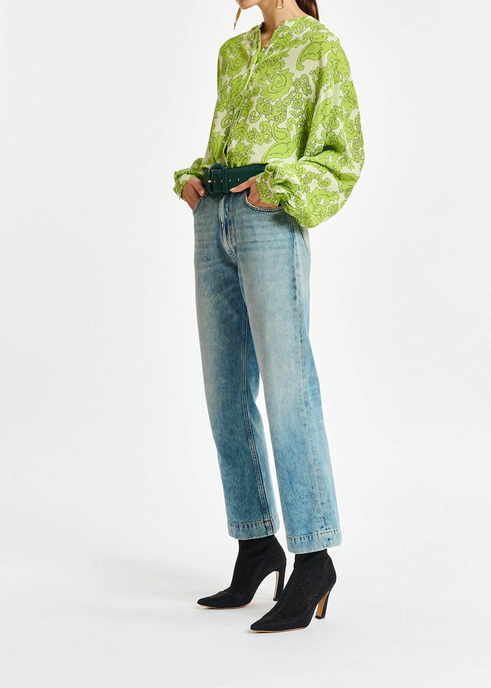 Chemise à  imprimé fleuri vert RE—SSENTIEL seconde main photo 7
