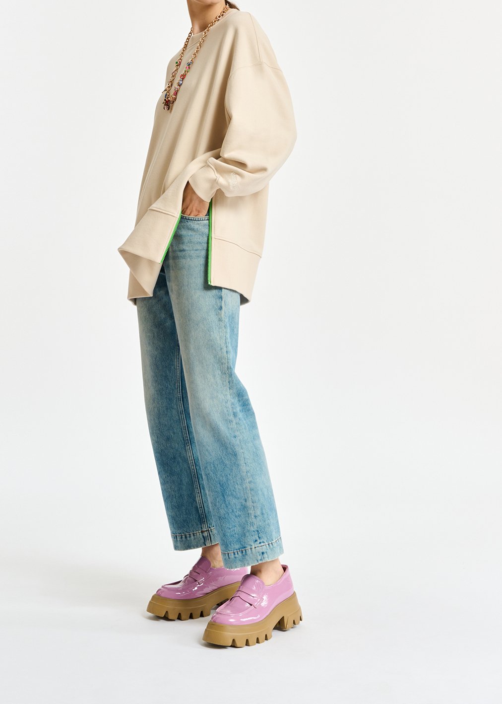 Gebroken witte boxy sweater van biokatoen RE—SSENTIEL tweedehands photo 4