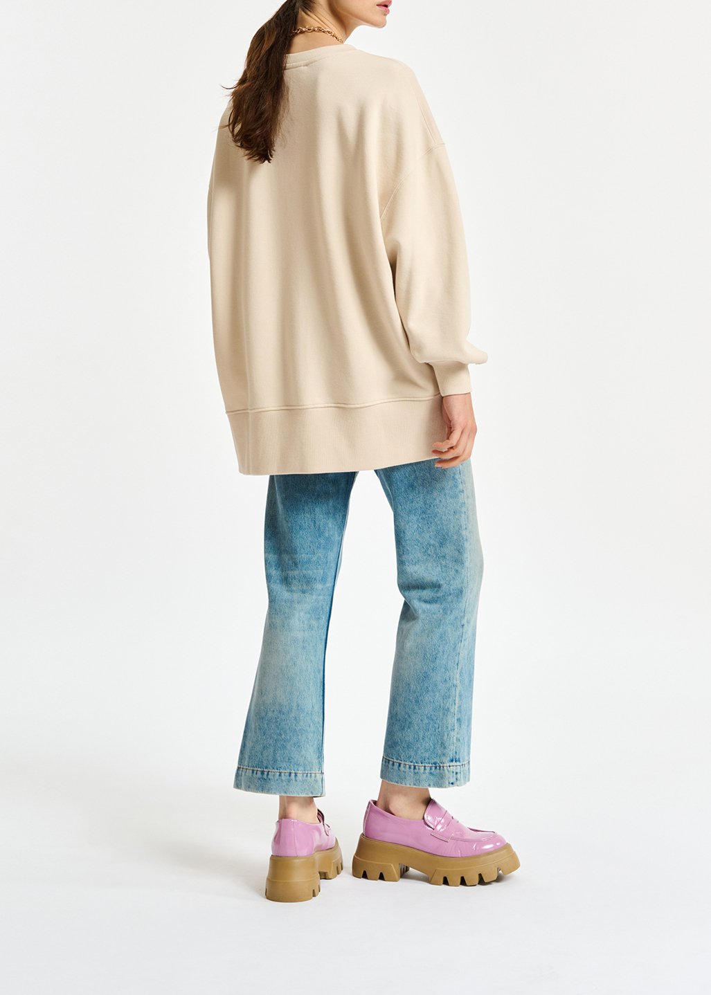 Gebroken witte boxy sweater van biokatoen RE—SSENTIEL tweedehands photo 5
