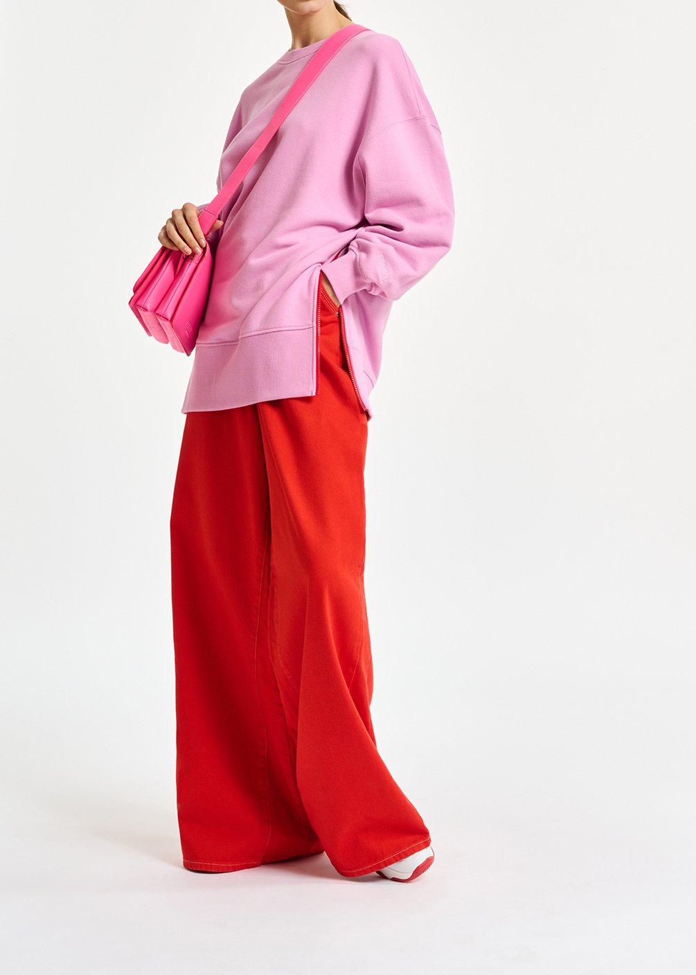 Sweat boxy en coton bio rose RE—SSENTIEL seconde main photo 3