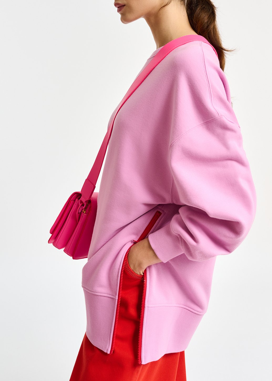 Sweat boxy en coton bio rose RE—SSENTIEL seconde main photo 6