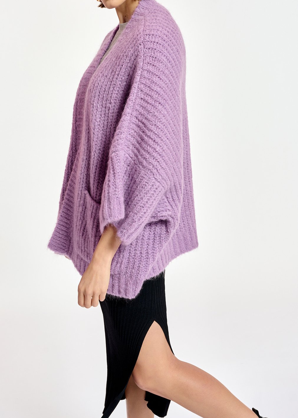 Mauve boxy cut cardigan RE—SSENTIEL second-hand photo 6