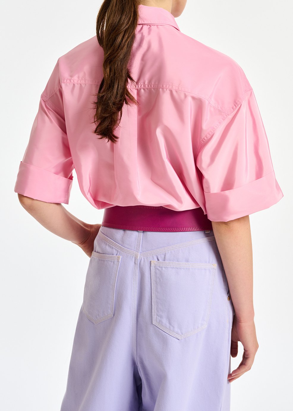 Chemise à  rayures rose clair avec noeud RE—SSENTIEL seconde main photo 4
