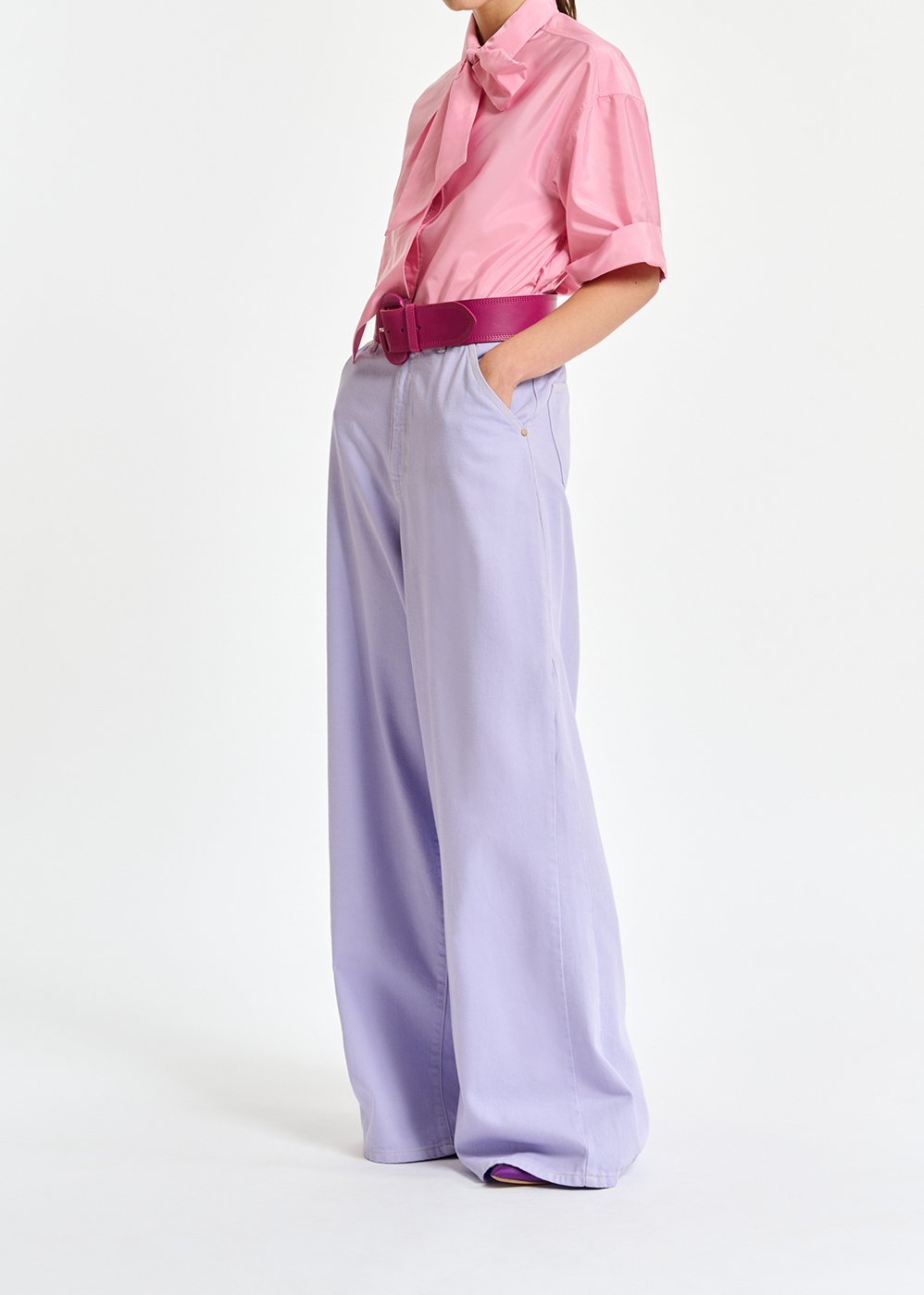 Chemise à  rayures rose clair avec noeud RE—SSENTIEL seconde main photo 6