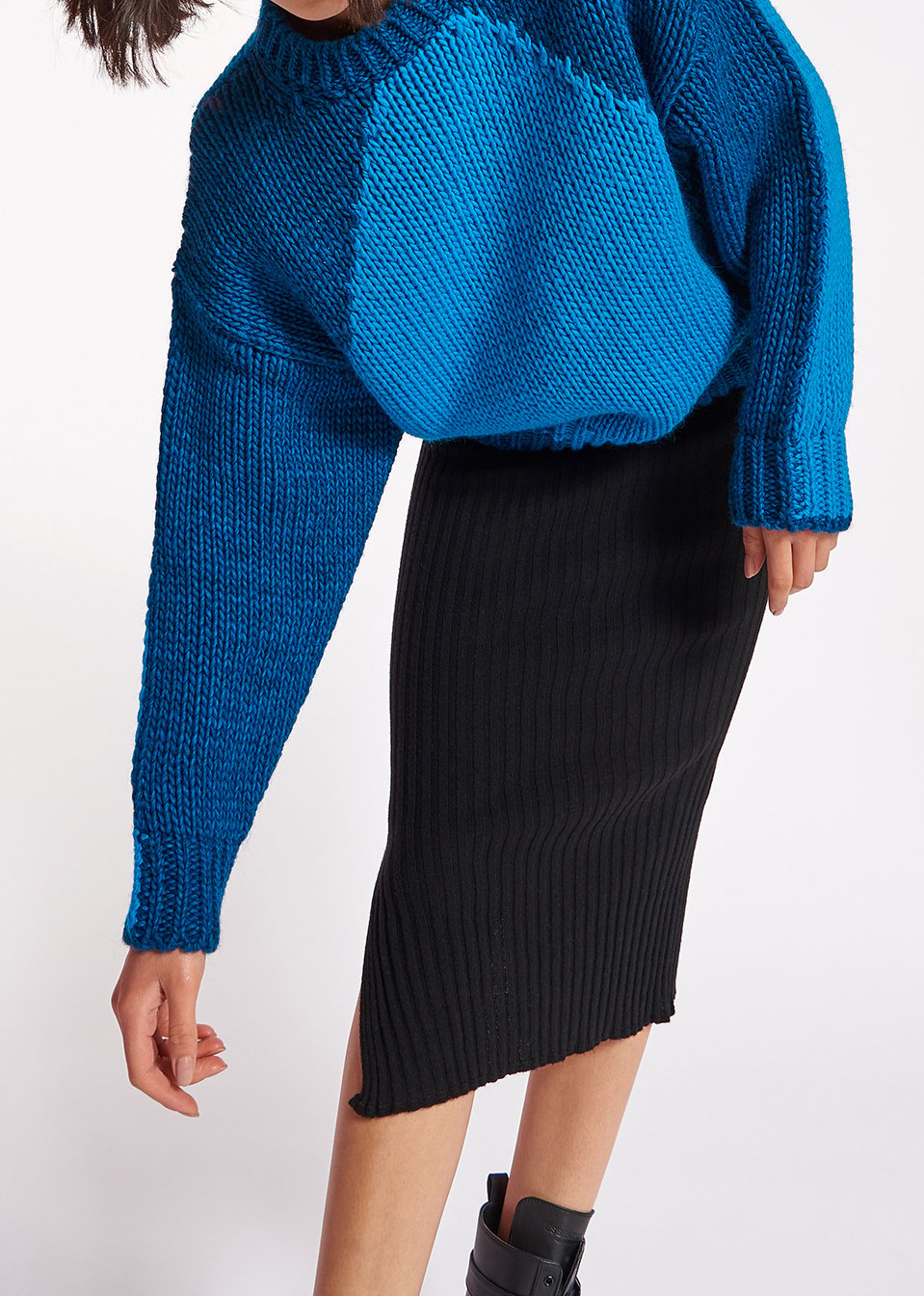 Blue and dark blue chunky knit sweater RE—SSENTIEL second-hand photo 8