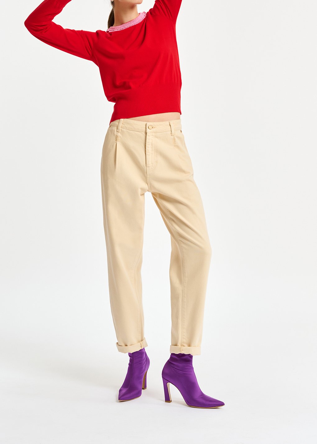Ecru jeans met hoge taille RE—SSENTIEL tweedehands photo 3