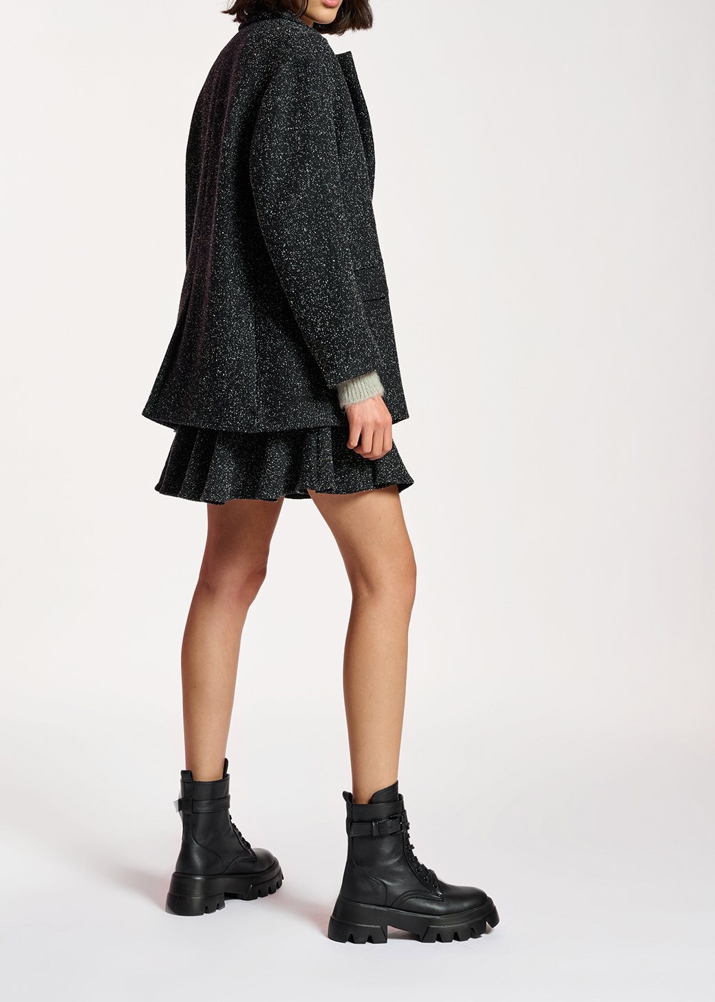 Zwarte oversized blazer in bouclé RE—SSENTIEL tweedehands photo 8