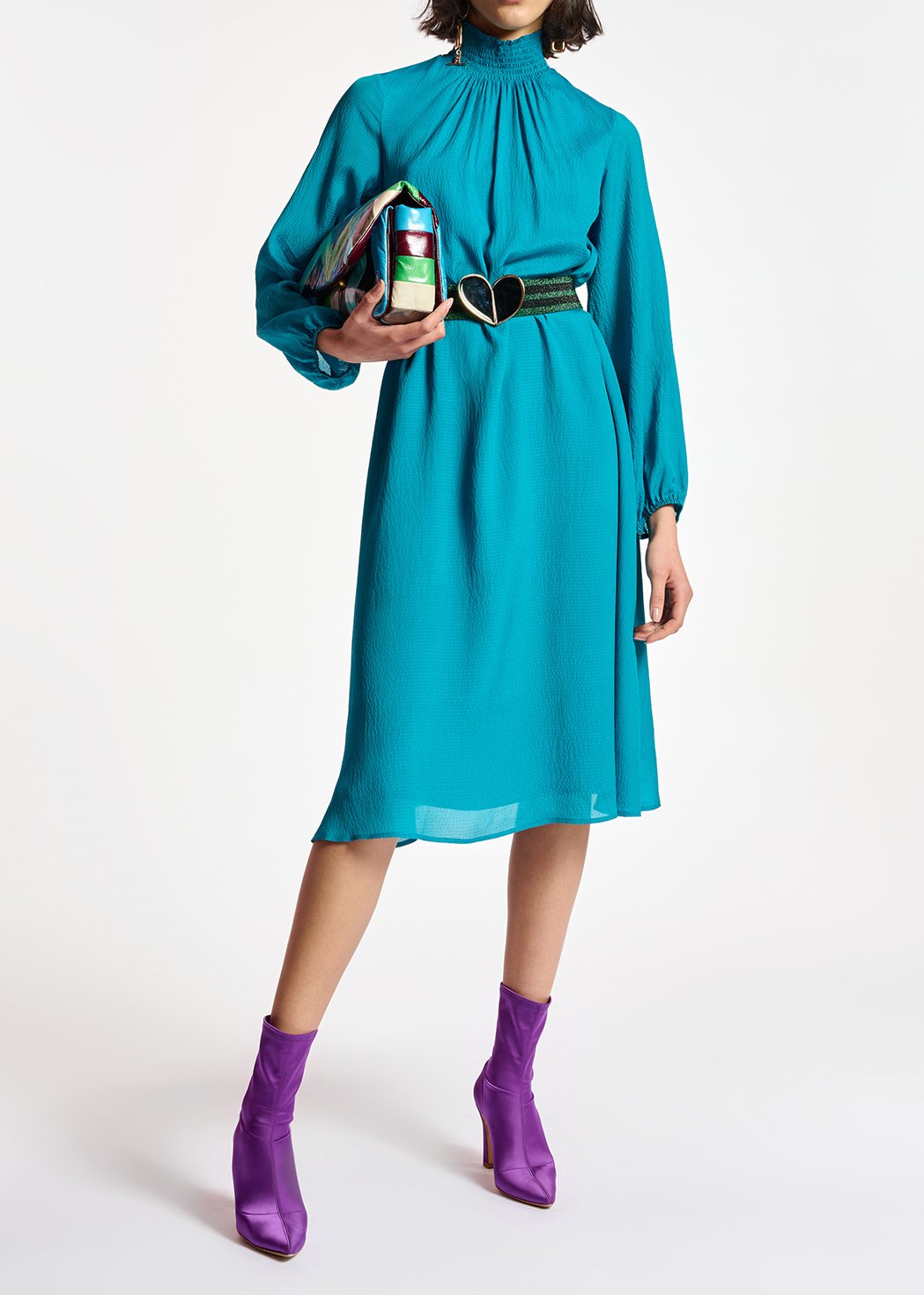 Blue midi-length dress RE—SSENTIEL second-hand photo 3