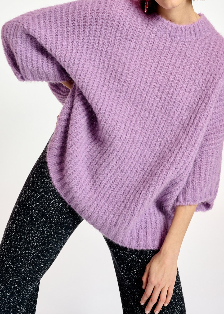 Pull boxy mauve RE—SSENTIEL seconde main photo 3