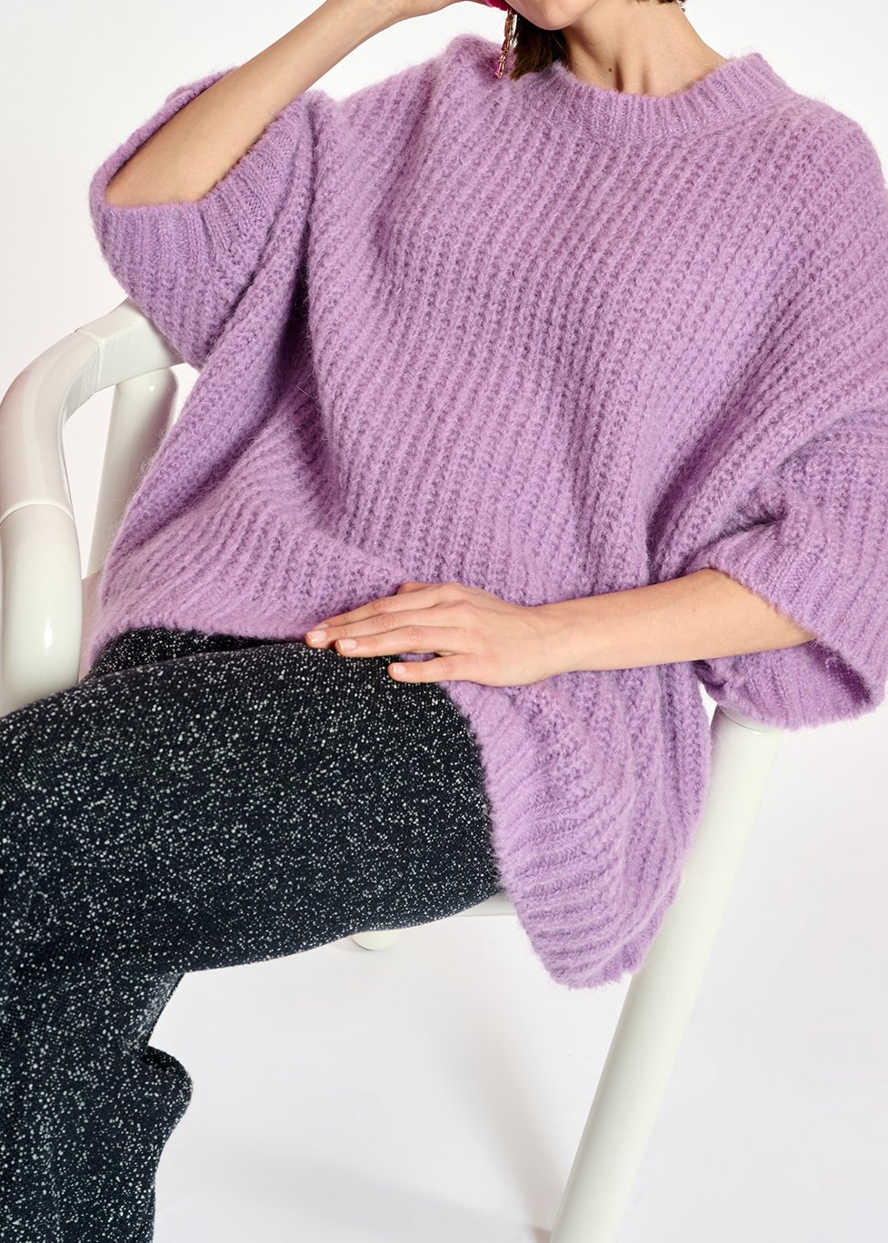 Pull boxy mauve RE—SSENTIEL seconde main photo 5