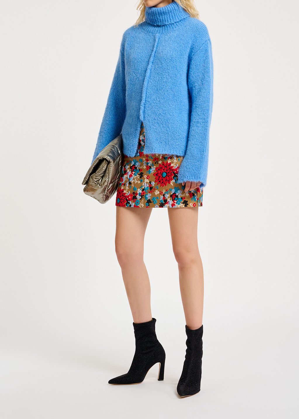 Pull à  col roulé en mohair mélangé bleu RE—SSENTIEL seconde main photo 5