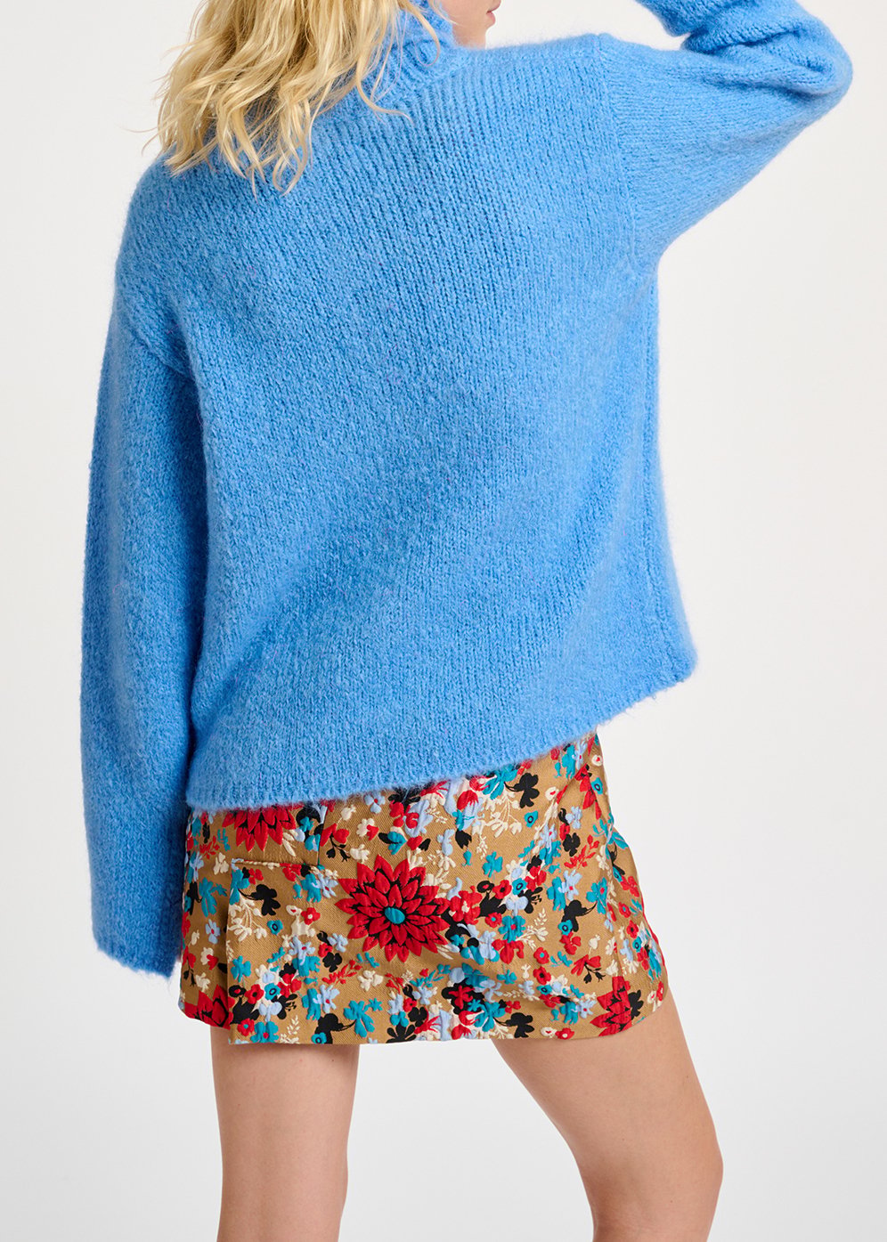 Pull à  col roulé en mohair mélangé bleu RE—SSENTIEL seconde main photo 6