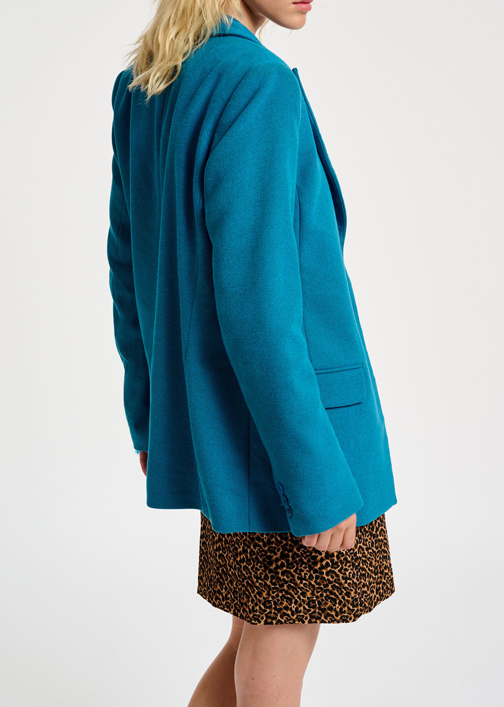Blazer bleu à  simple boutonnage RE—SSENTIEL seconde main photo 4