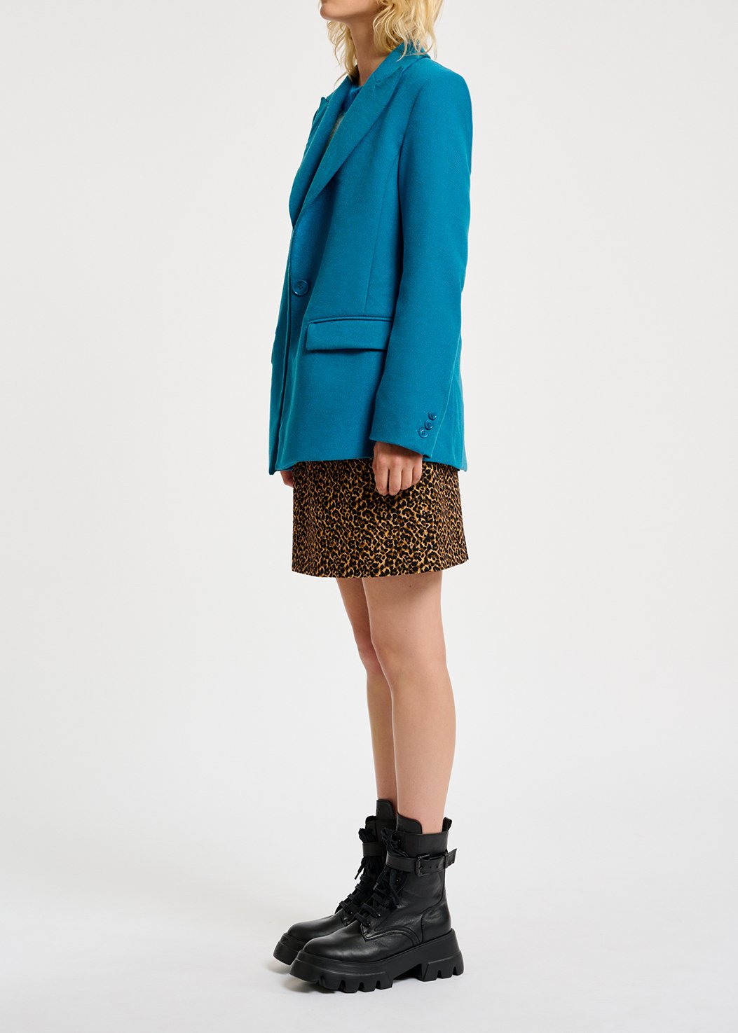 Blazer bleu à  simple boutonnage RE—SSENTIEL seconde main photo 6