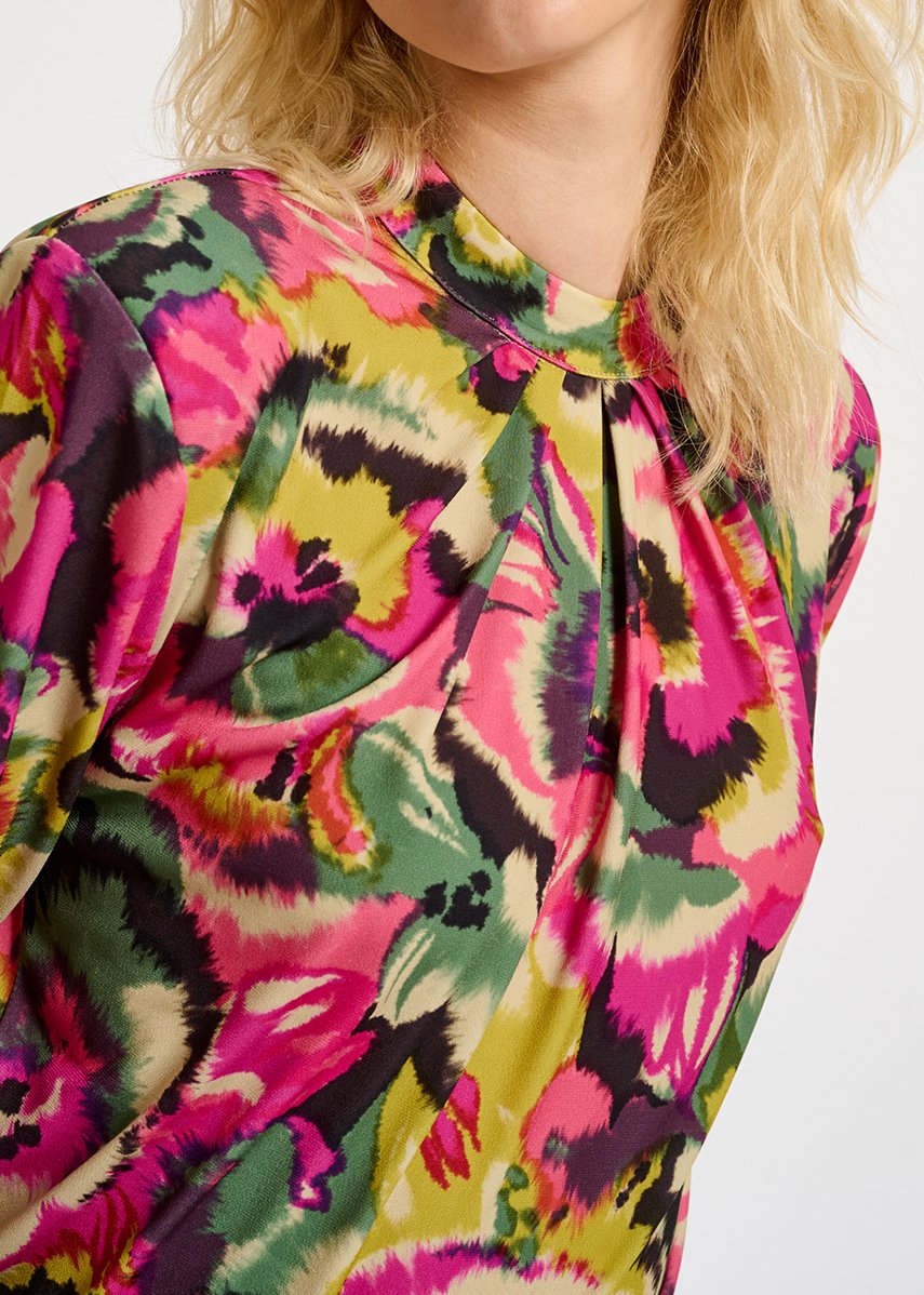 Multicolor floral-print mock neck top RE—SSENTIEL second-hand photo 6