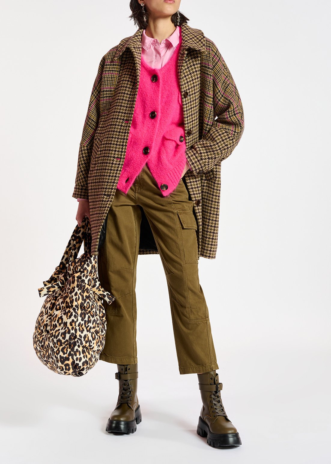 Khaki straight-leg cargo jeans RE—SSENTIEL second-hand photo 7