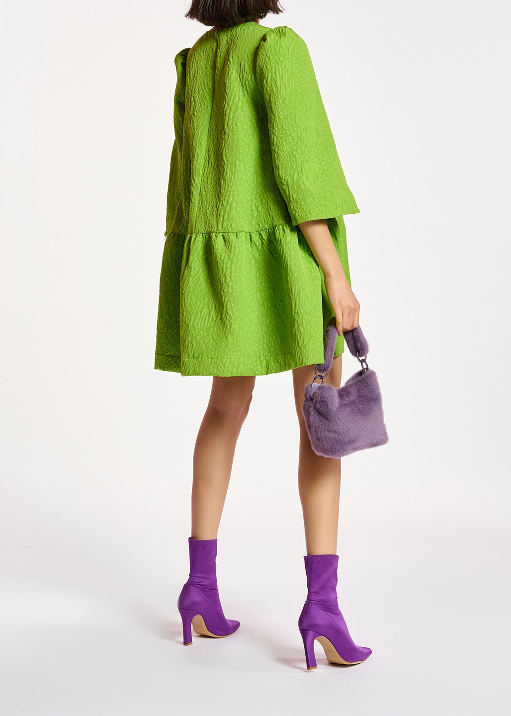 Mini-robe en jacquard vert RE—SSENTIEL seconde main photo 5