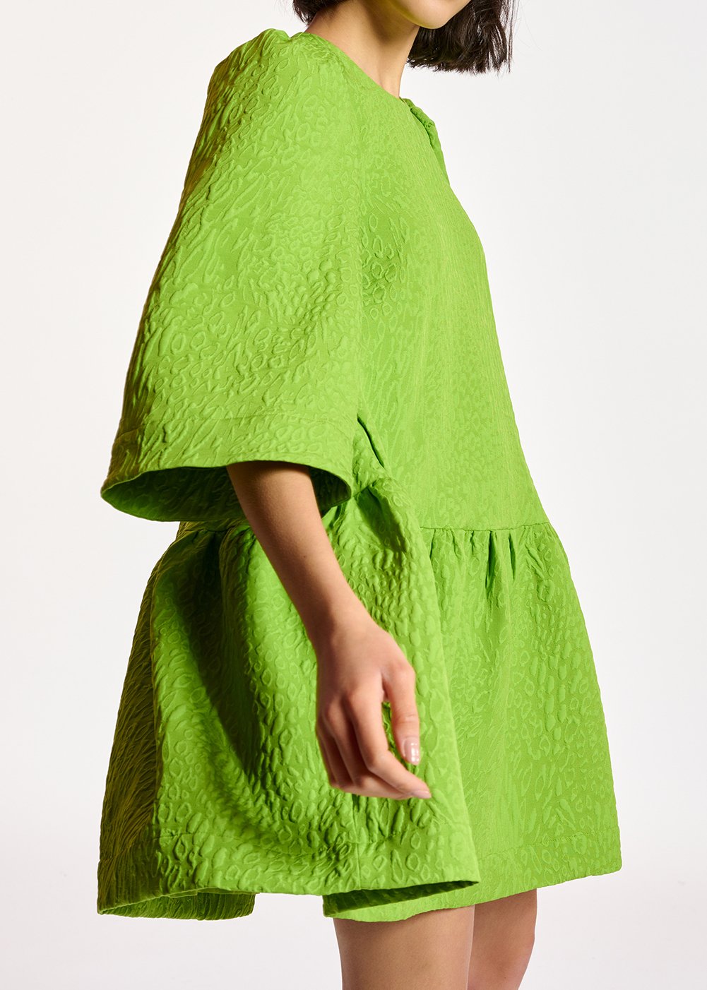 Mini-robe en jacquard vert RE—SSENTIEL seconde main photo 6