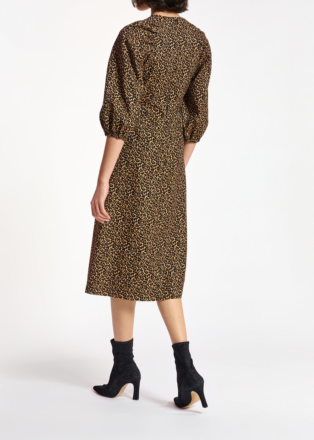 Robe midi en jacquard léopard RE—SSENTIEL seconde main photo 4
