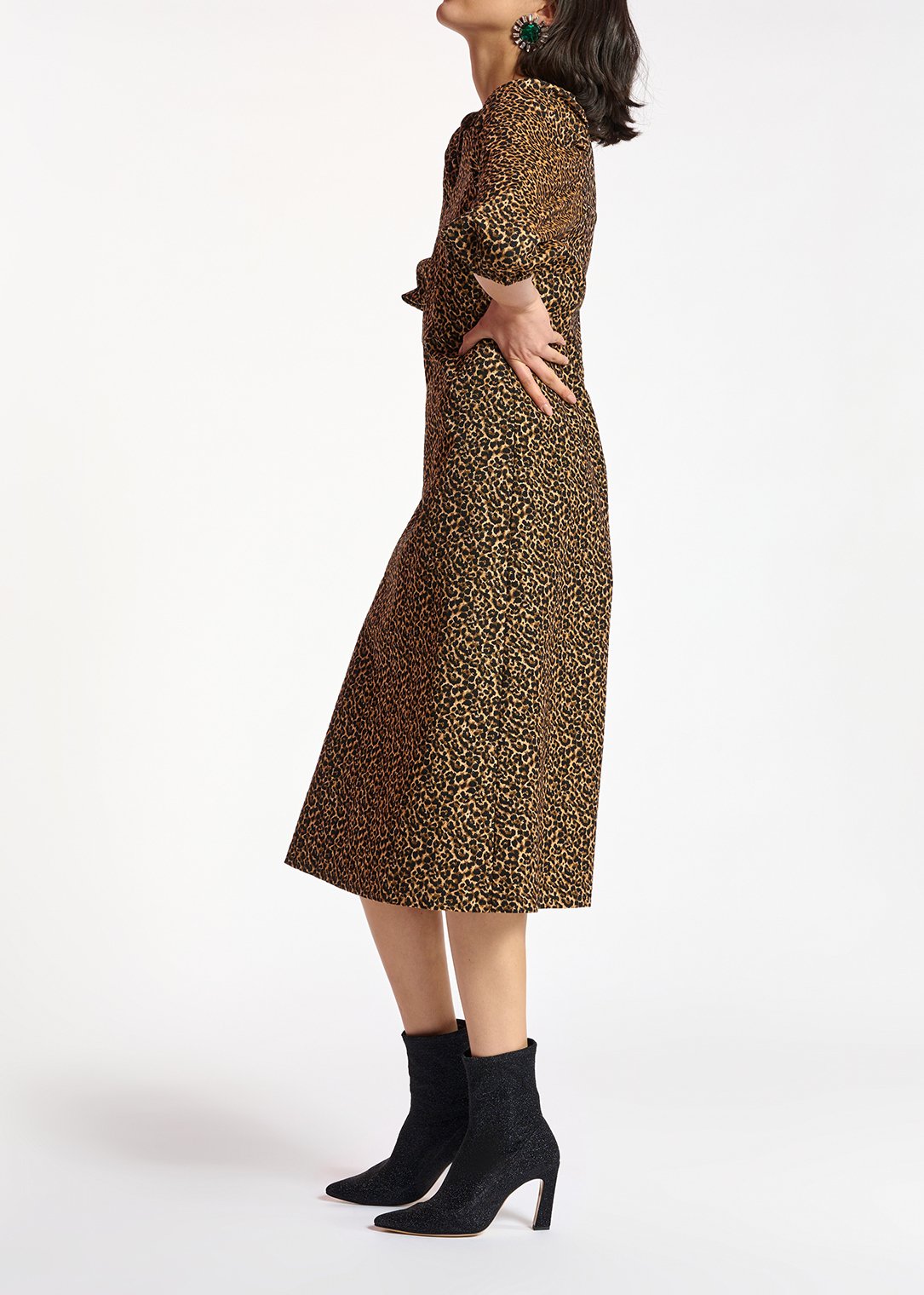 Robe midi en jacquard léopard RE—SSENTIEL seconde main photo 7