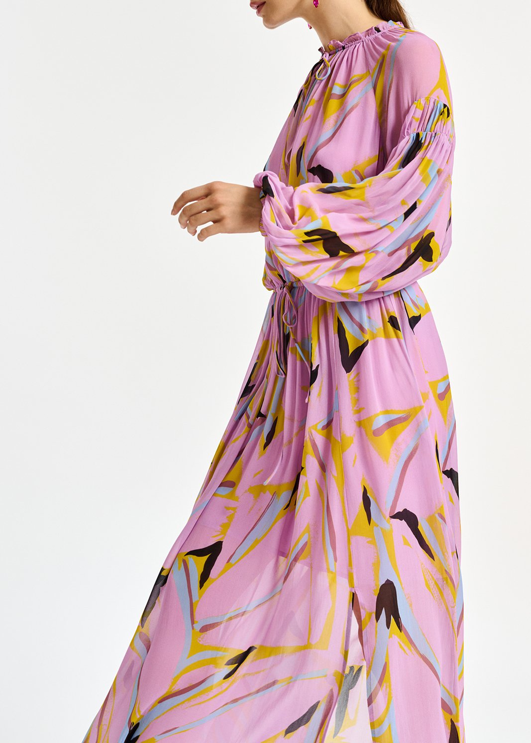 Lila maxi-jurk met abstracte print RE—SSENTIEL tweedehands photo 6