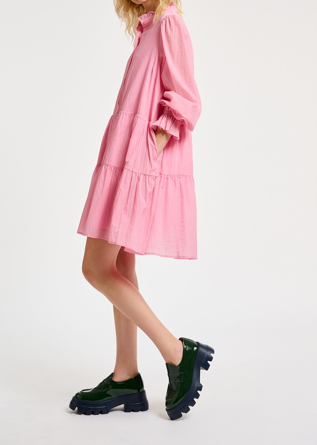 Light pink tiered mini dress RE—SSENTIEL second-hand photo 4