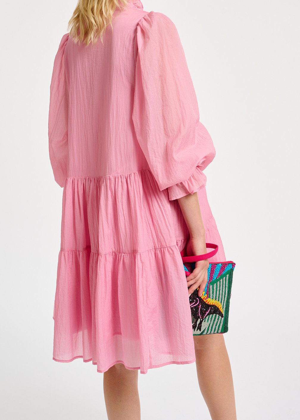 Light pink tiered mini dress RE—SSENTIEL second-hand photo 6