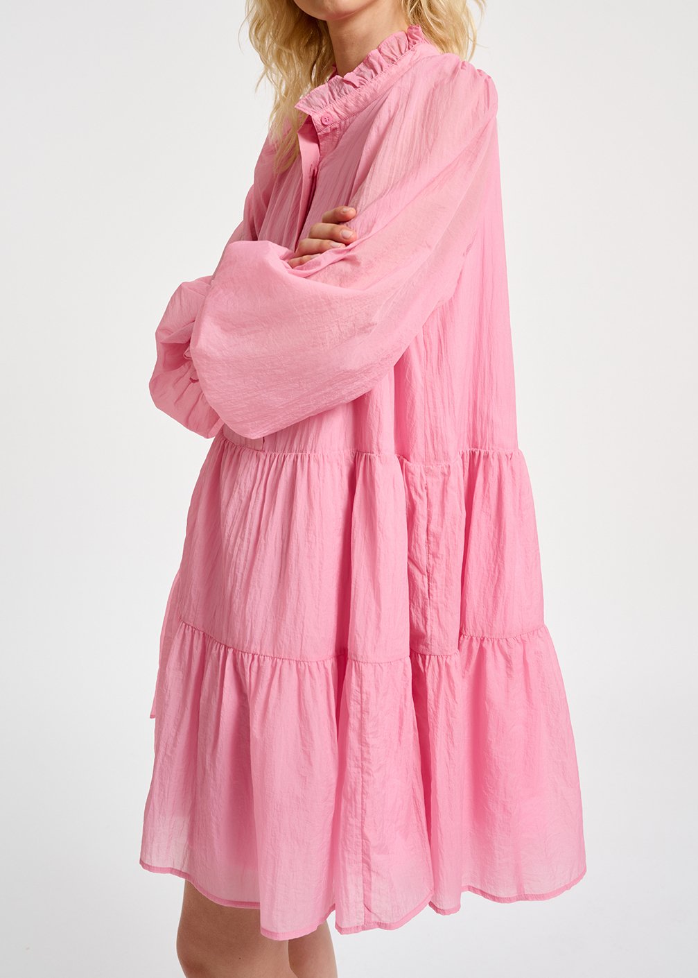 Light pink tiered mini dress RE—SSENTIEL second-hand photo 8