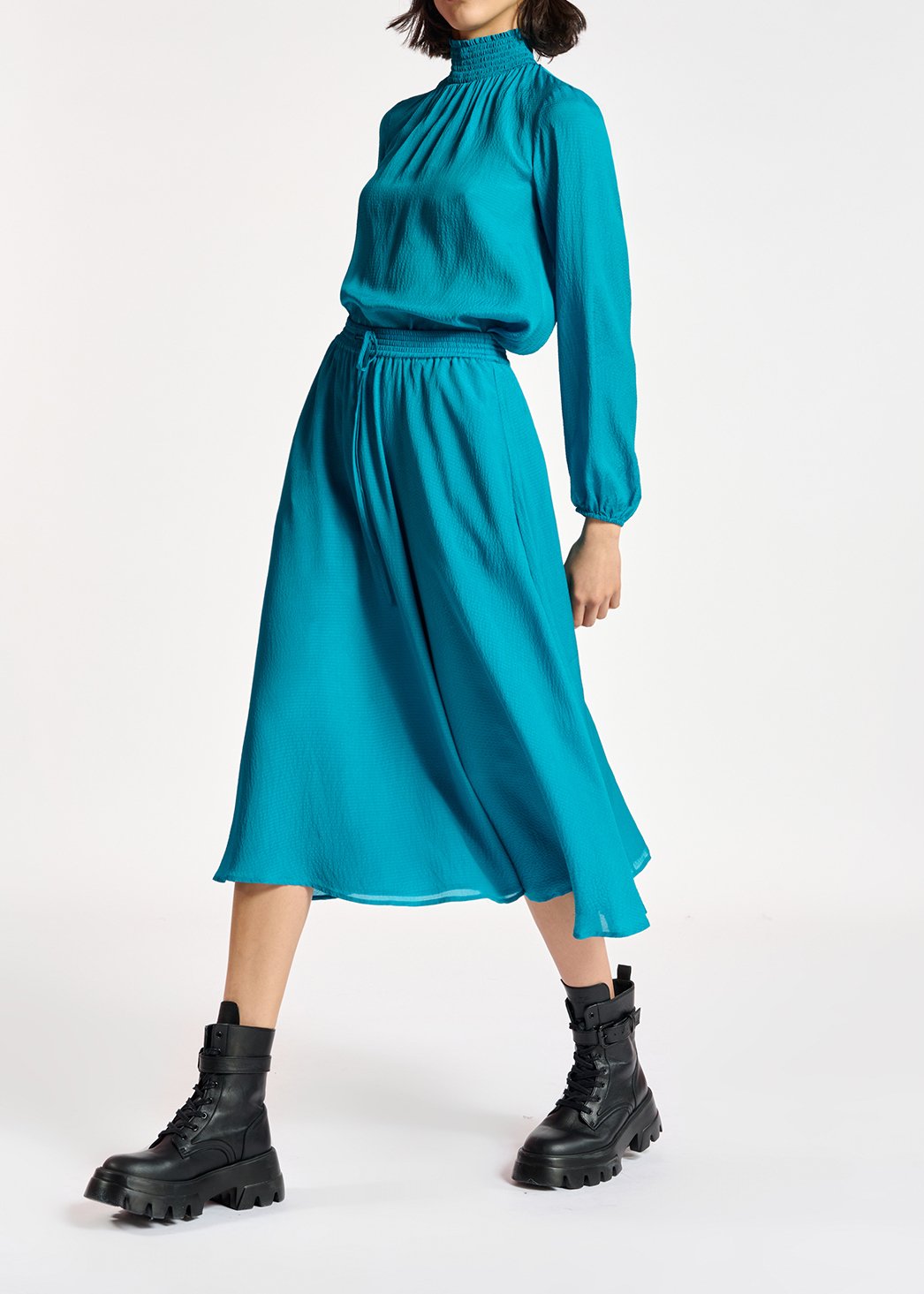 Blauwe midirok RE—SSENTIEL tweedehands photo 6