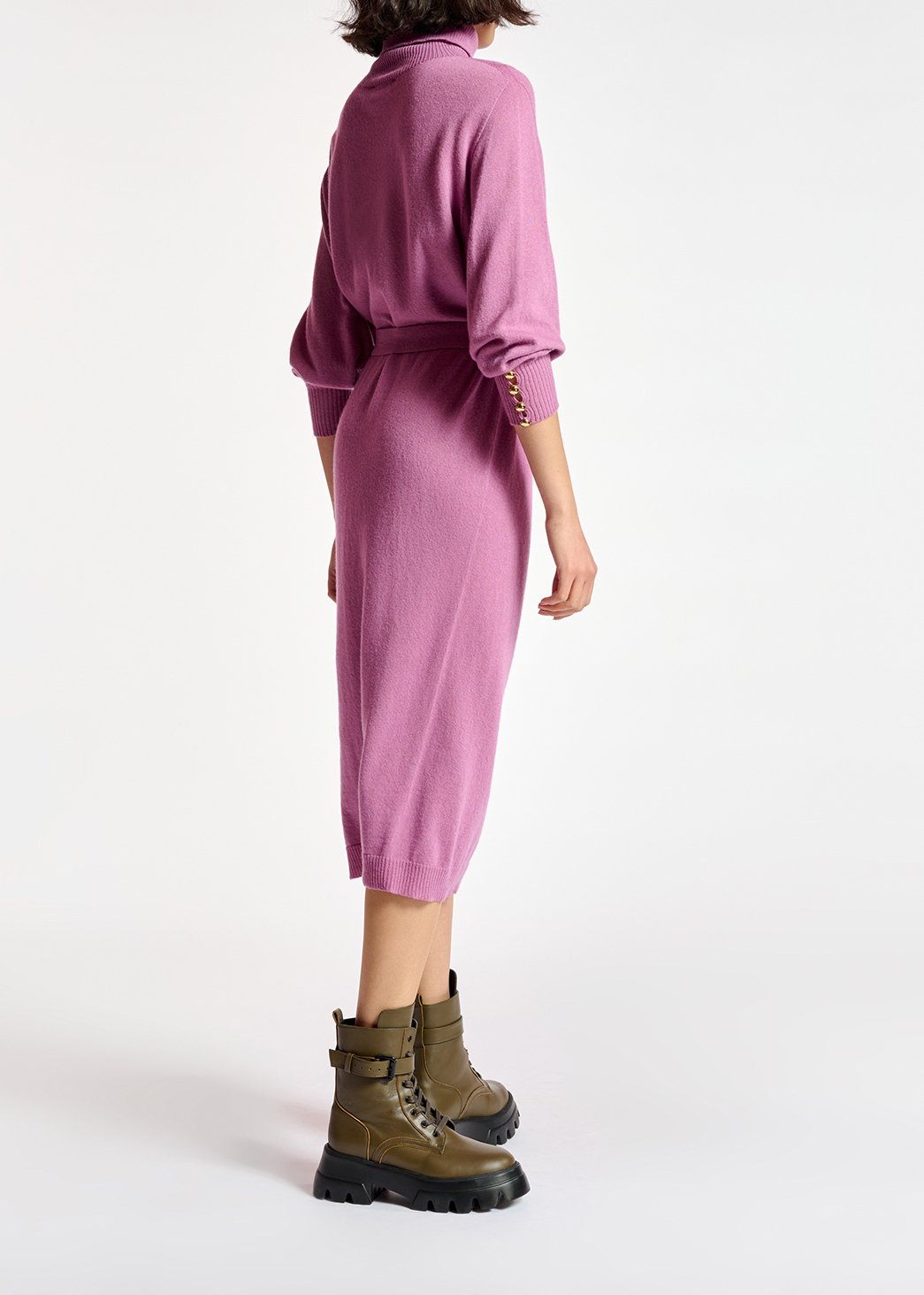 Dark lilac turtleneck knit dress RE—SSENTIEL second-hand photo 4