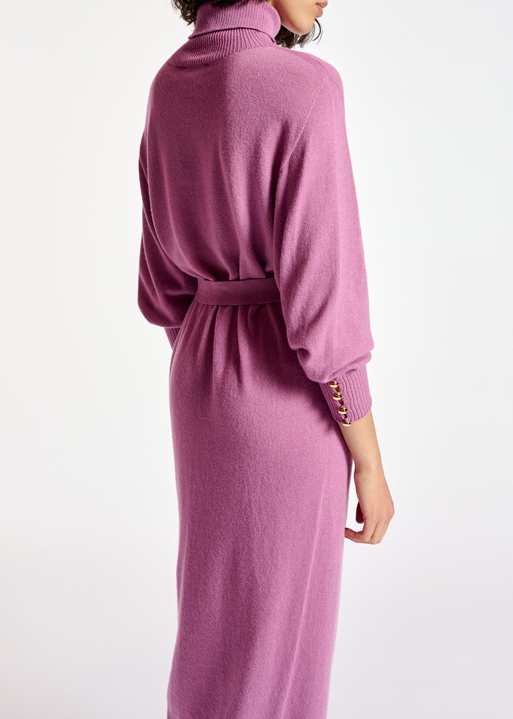 Dark lilac turtleneck knit dress RE—SSENTIEL second-hand photo 5