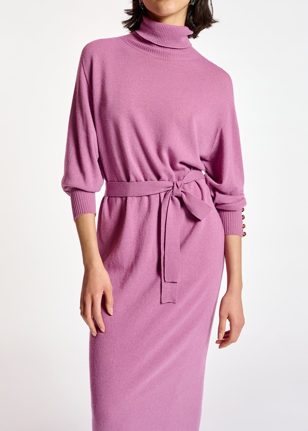 Dark lilac turtleneck knit dress RE—SSENTIEL second-hand photo 6