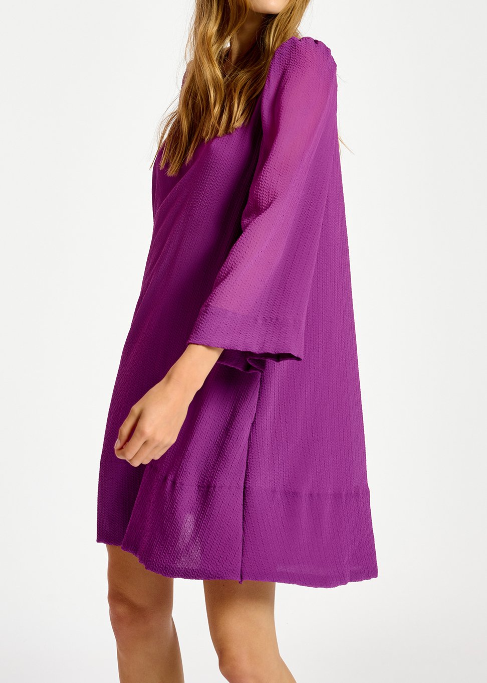 Purple mini dress with padded shoulders RE—SSENTIEL second-hand photo 4