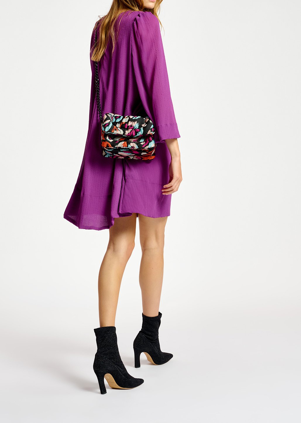 Purple mini dress with padded shoulders RE—SSENTIEL second-hand photo 5