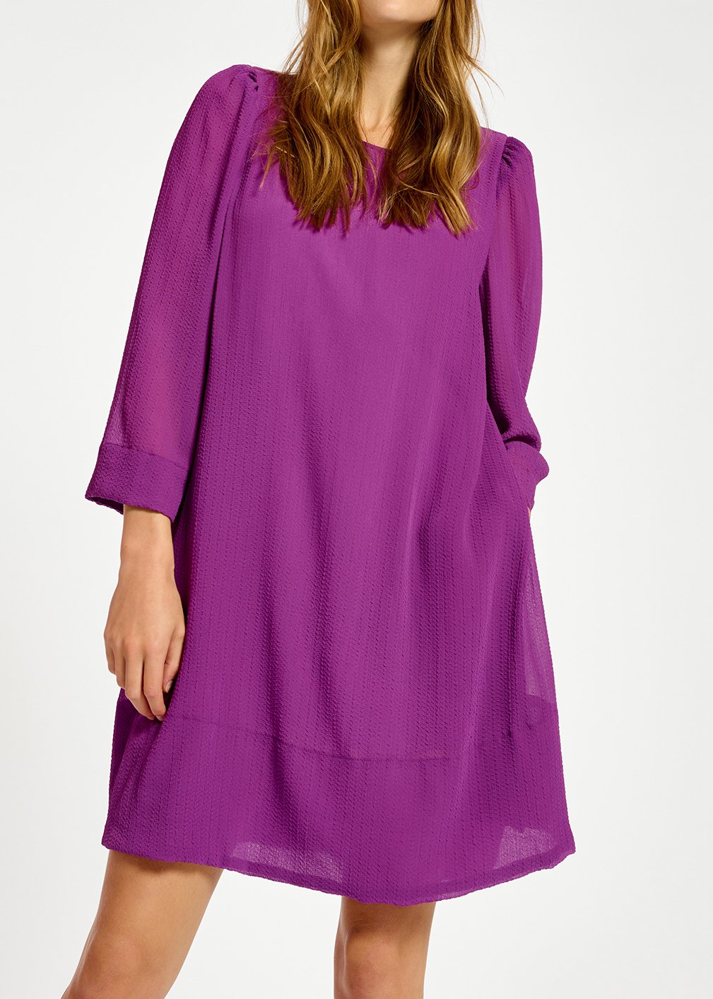 Purple mini dress with padded shoulders RE—SSENTIEL second-hand photo 6