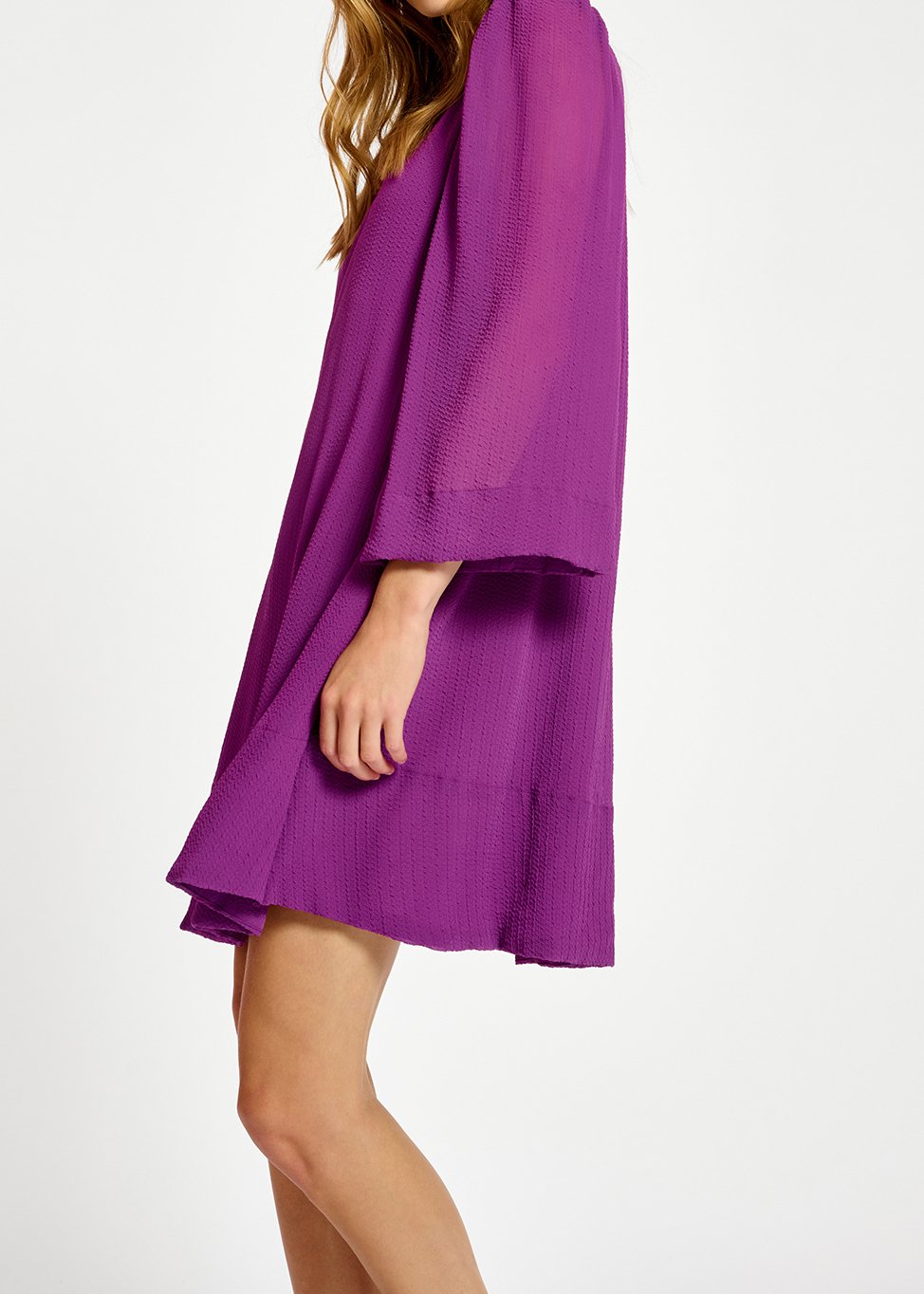 Purple mini dress with padded shoulders RE—SSENTIEL second-hand photo 7