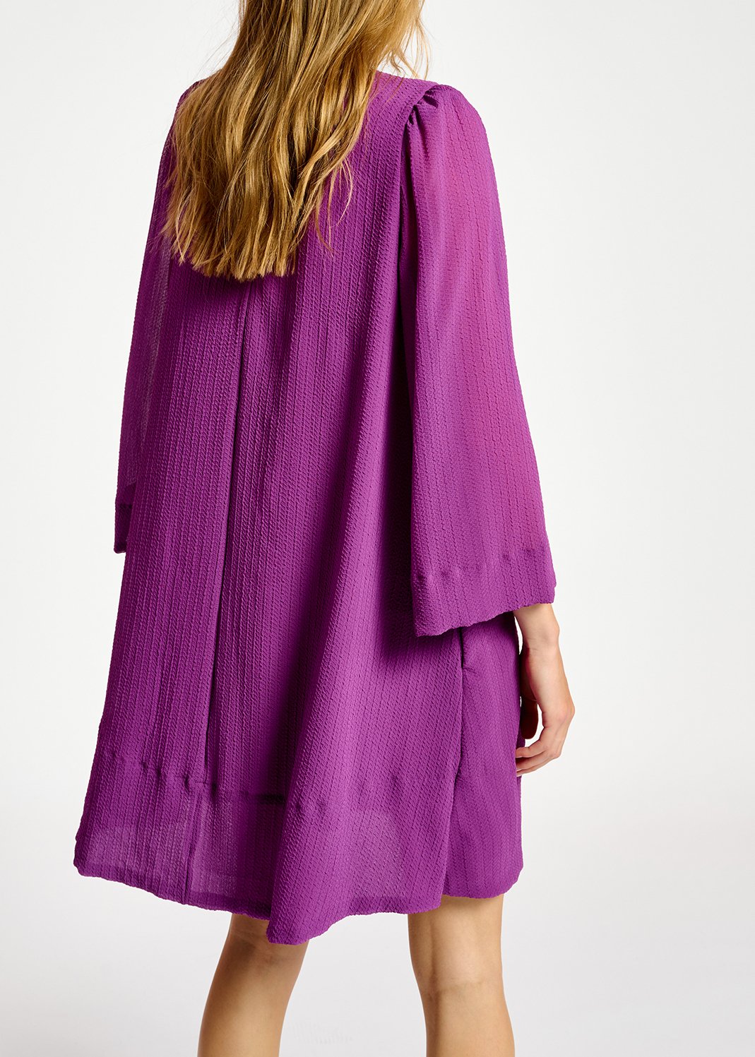 Purple mini dress with padded shoulders RE—SSENTIEL second-hand photo 8