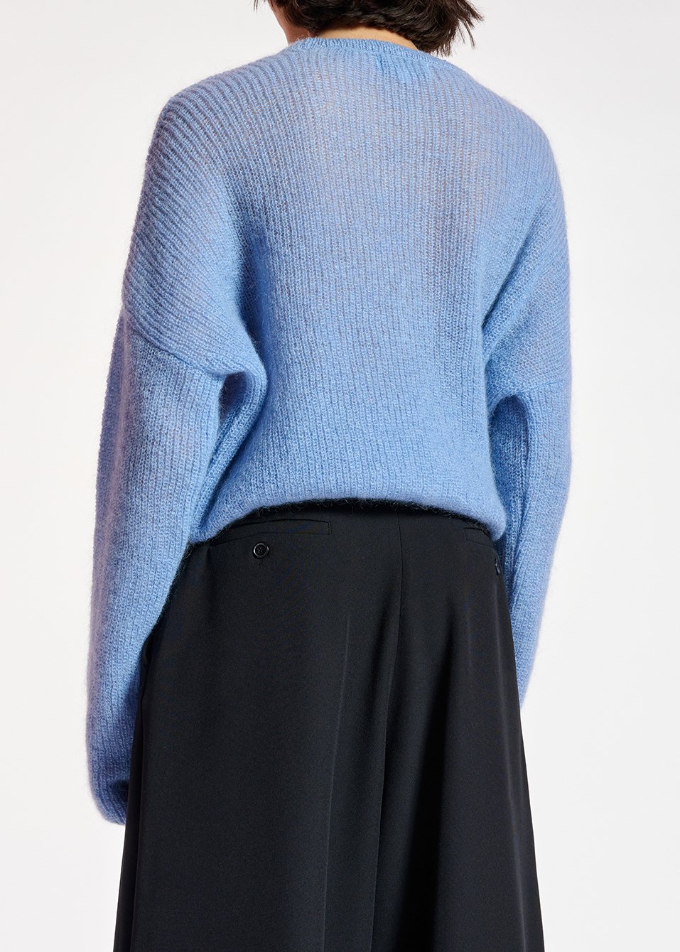 Blauwe oversized trui in mohairmix RE—SSENTIEL tweedehands photo 5