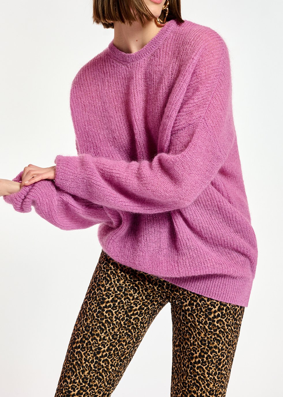 Pull oversize lilas en mohair mélangé RE—SSENTIEL seconde main photo 6