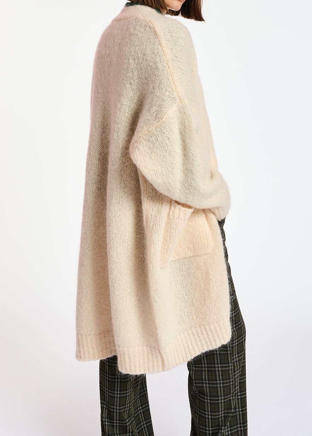 Gebroken witte midilange cardigan van mohairmix RE—SSENTIEL tweedehands photo 4