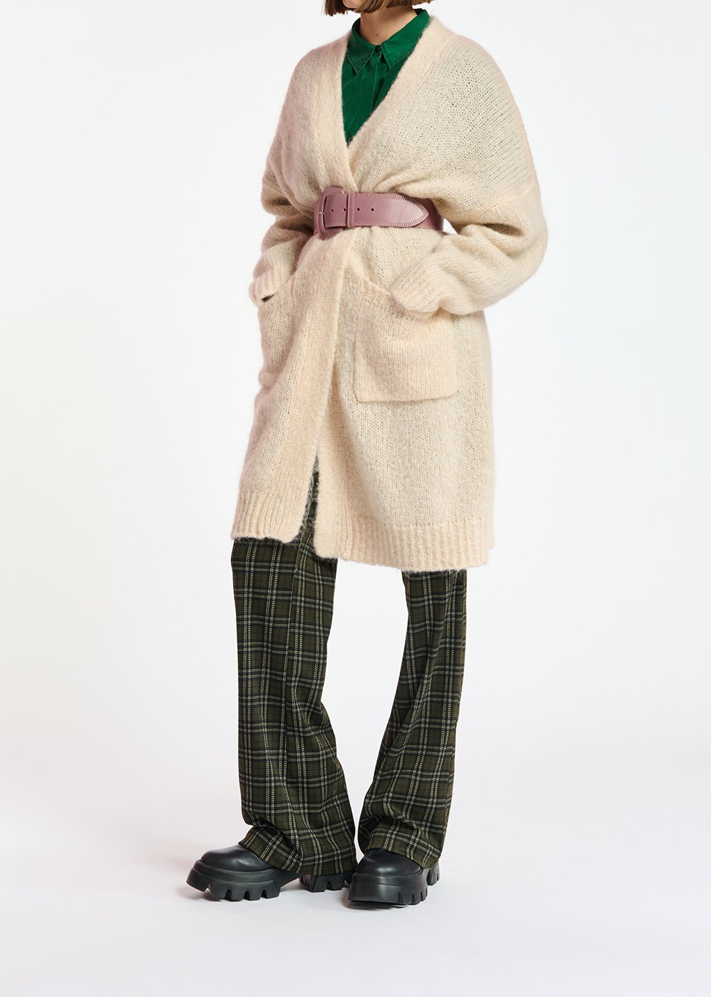 Gebroken witte midilange cardigan van mohairmix RE—SSENTIEL tweedehands photo 5